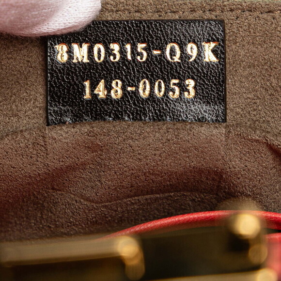 Fendi Mamma Bucket Shoulder Bag Pink Multicolored Raffia Leather - Picture 8 of 9